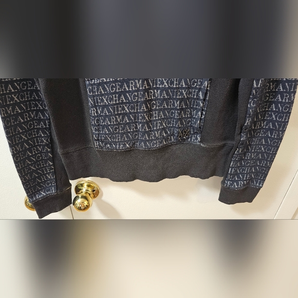 Armani Exchange Women's Cropped Half Zip Logo Hoodie Size Medium - Picture 5 of 10